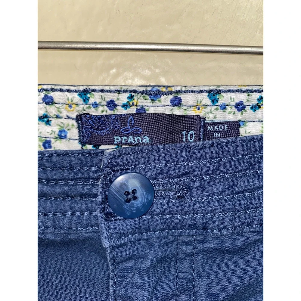 Prana Shorts Mari Womens 10 Blue Navy Hiking Camping Wicking Lightweight Pocket
